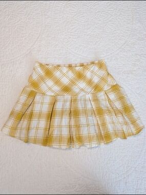 URBAN Romantics Yellow Plaid Circle Skirt